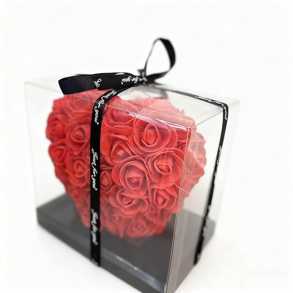 15cm Artificial Rose Gift Box Silk Flower Arrangement For Wedding Decor Valentines Day Mothers Day Present And Home Decoration