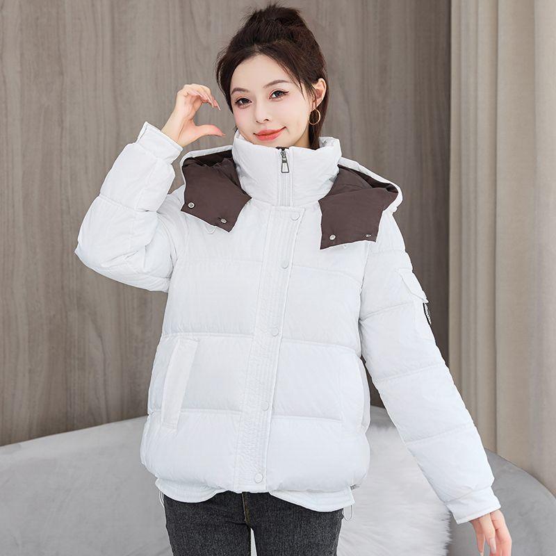 Women Parka Short Down Cotton Jacket Winter Fashion Hodded Loose And Small Thick Warm Quilted Cotton Jacket