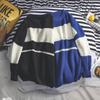 Tröja Herr Rundhals Ny Hongkong-stil Randig Lös Koreansk Casual Stickad Tröja Fladdermusärm Pullover