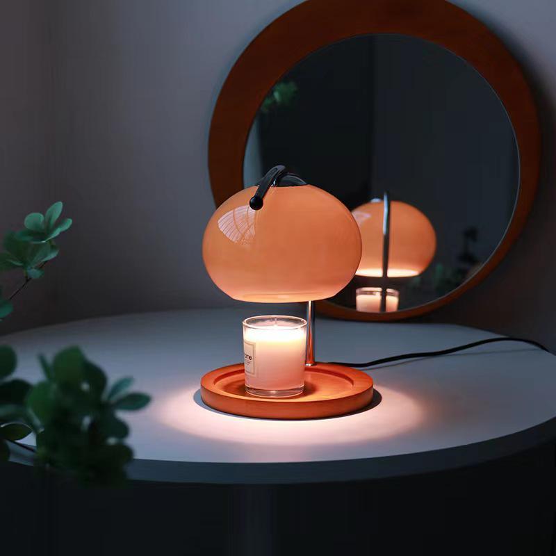 Used Orange Glass Korean Style Decorative Bedside Lamp - Simple Creative Night Light