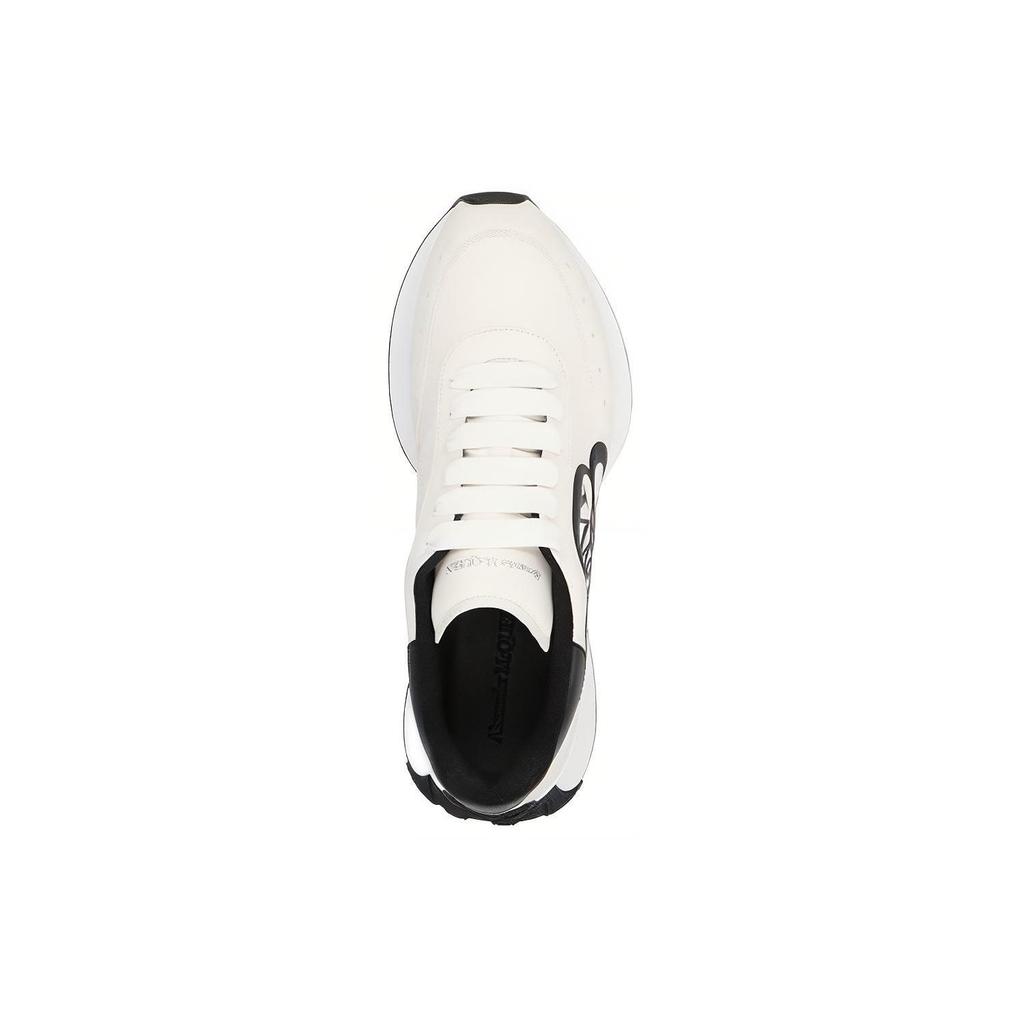 Alexander Mcqueen Sprint Runner White Black Crest 691342WIC959061