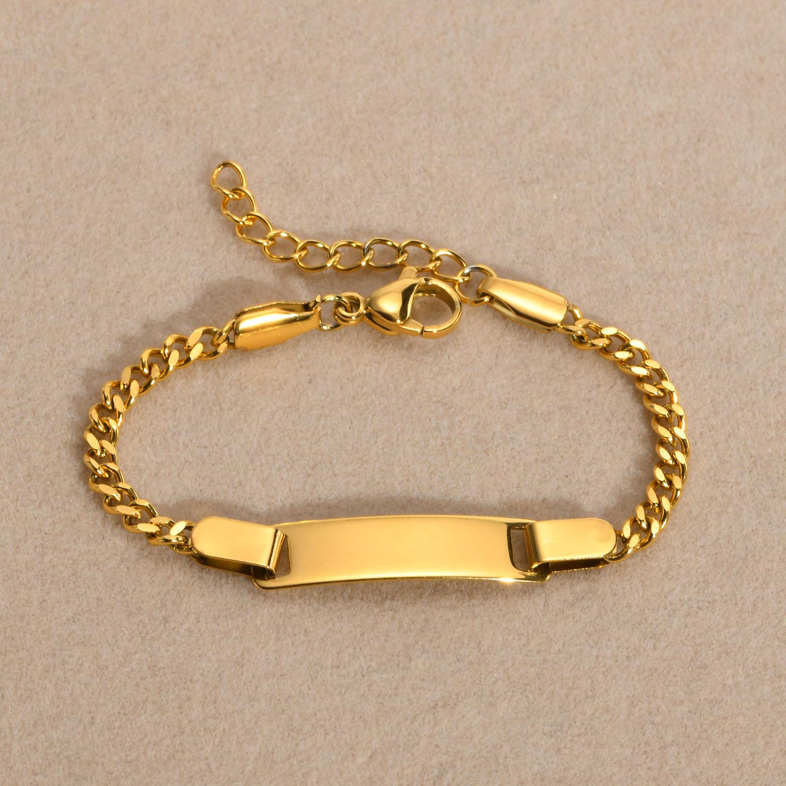 

Free Customized Stainless Steel Bracelets for Baby Custom Name Date Bracelet Children s Personalized Link Zircon Chain Bracelet