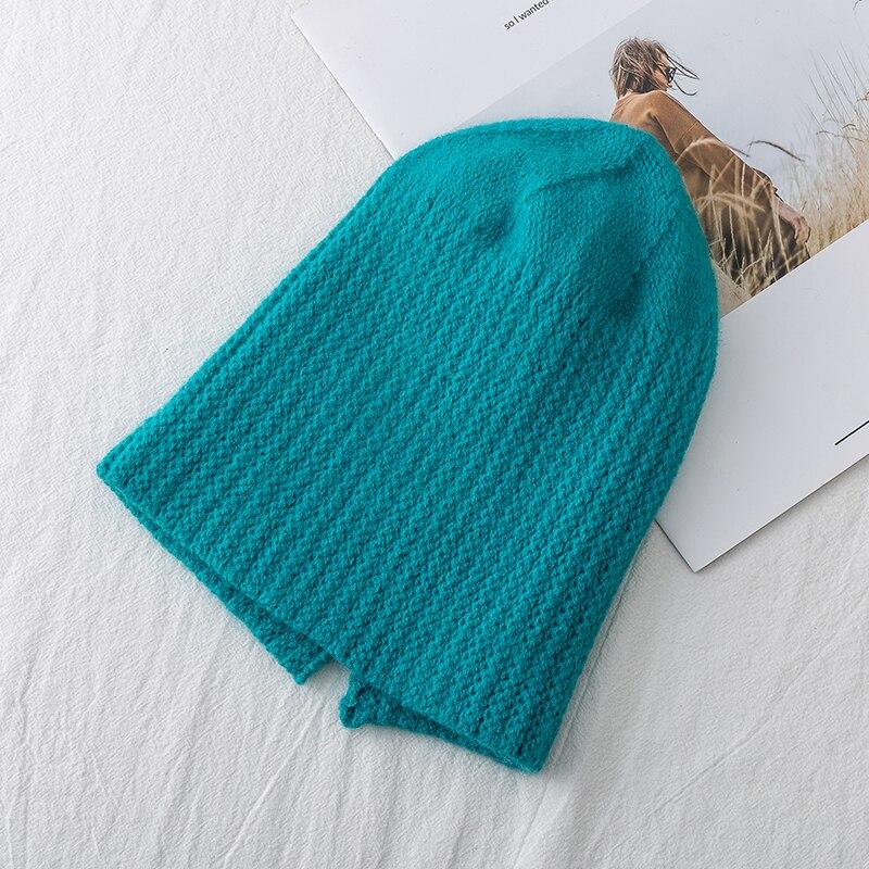 New Women Hat Kpop Style Autumn And Winter Hat Soft Beanie Hats For Women Leisure Back Split Teens Ponytail Knitted Cap