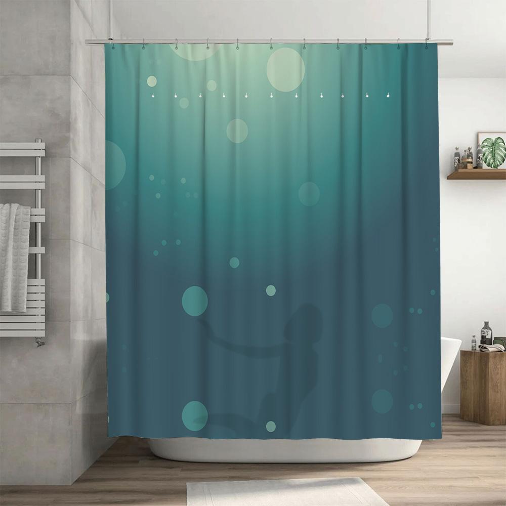 Luxury Gradient Blue Shower Curtain with Bubble Print Waterproof Washable Fabric for Home Bathroom Decor Size: 72 x 84 Inches