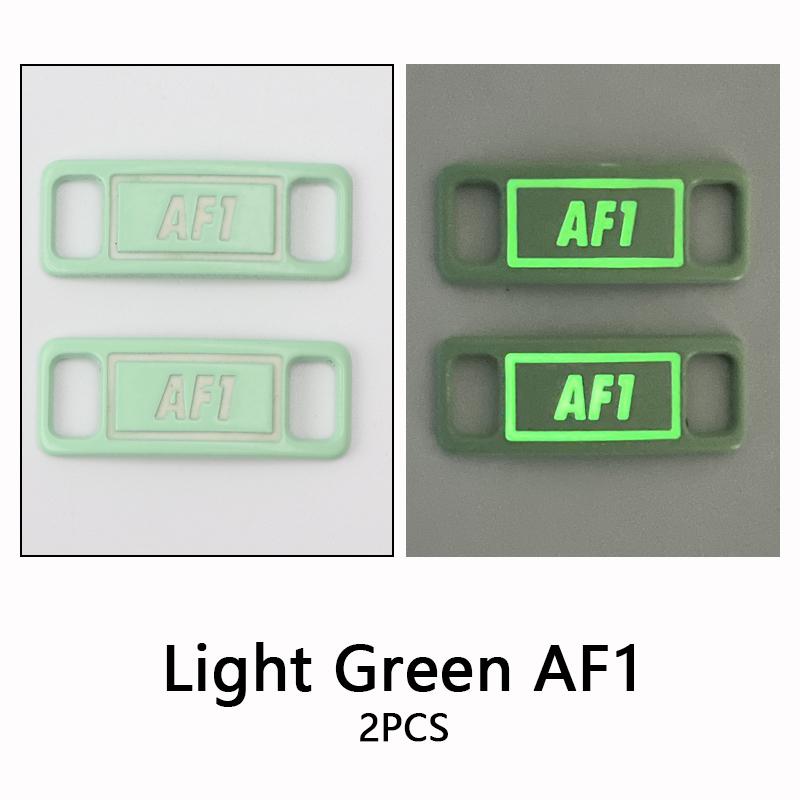 New AF1 Luminous Shoelaces Buckle Sneaker Decorations Glowing Metal Lock for Shoelace DIY Laces Chapa Shoe Accessories 2pcs/pair