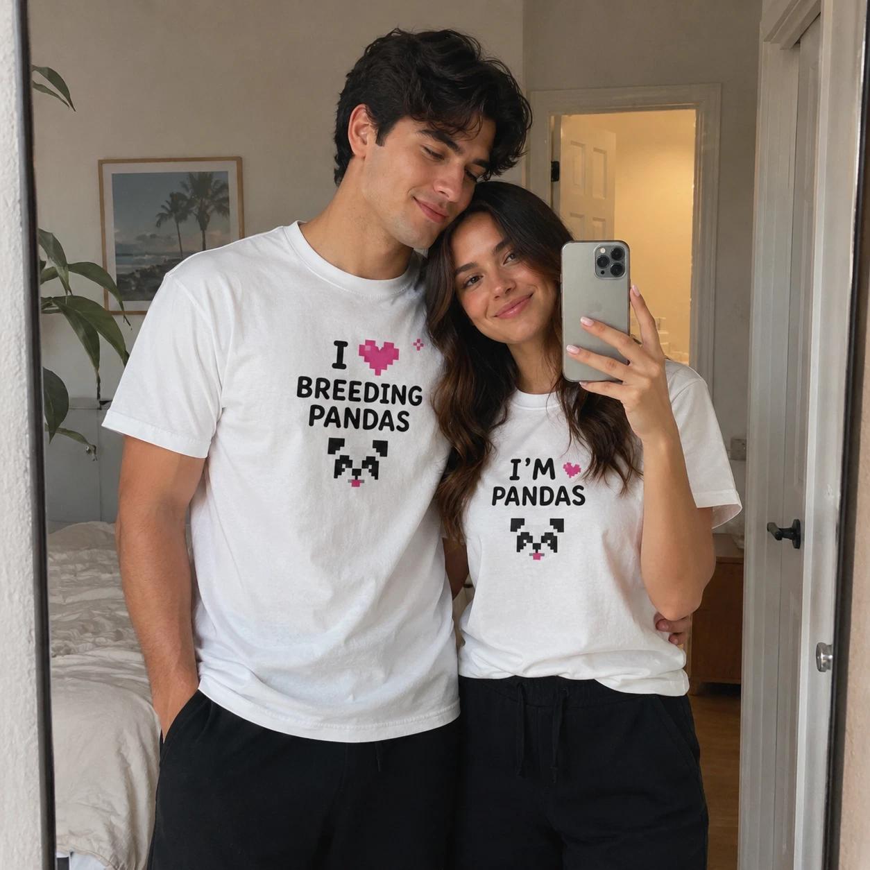 I Love Breeding Pandas I m Pandas Couples T-Shirts Funny His Hers Lover Gift XL