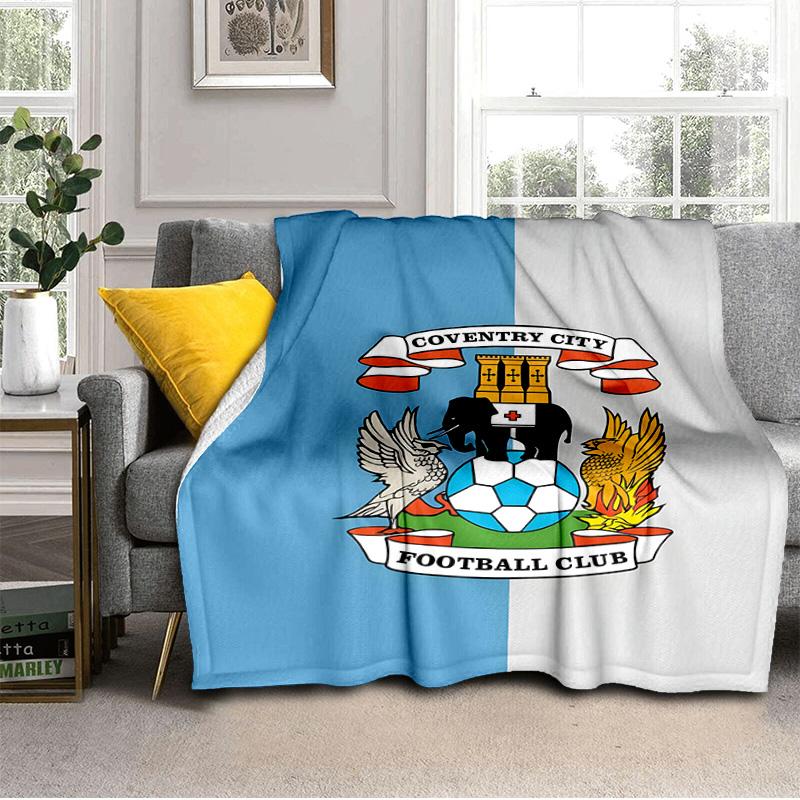Coven-try Football Club Crest Printed Throws Blanket Soft Flannel Blankets for Couch Bed Gifts for Men Women Picnic blanket Christmas gifts