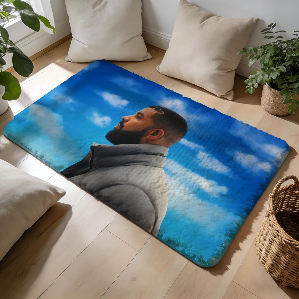 DDrake Rapper Floor Mat Soft Flannel Absorbent Mat Non-Slip Rug Home Bedroom Bathroom