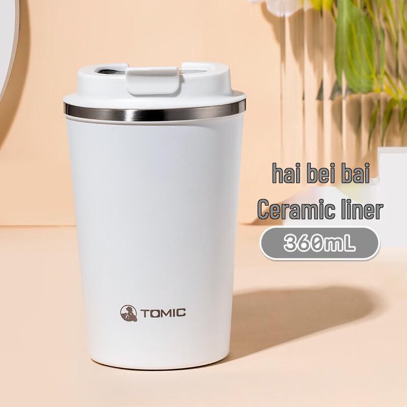 TOMIC Ceramic Lined Insulated Coffee Mug
