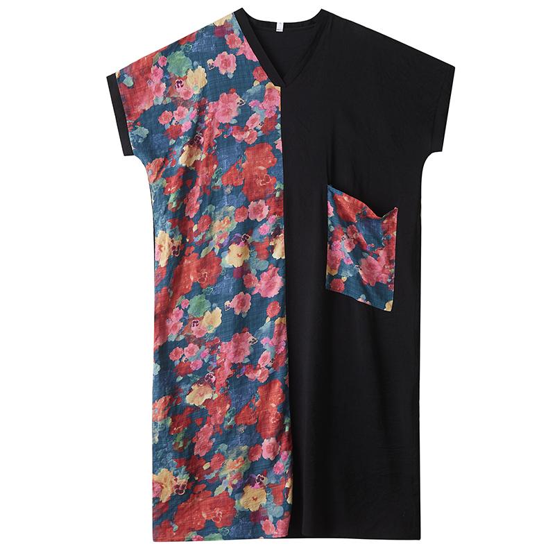 DIMANAF New Women 2025 Plus Size Summer Long Casual Dress Loose Linen Vintage Basic Maxi Dress 9866