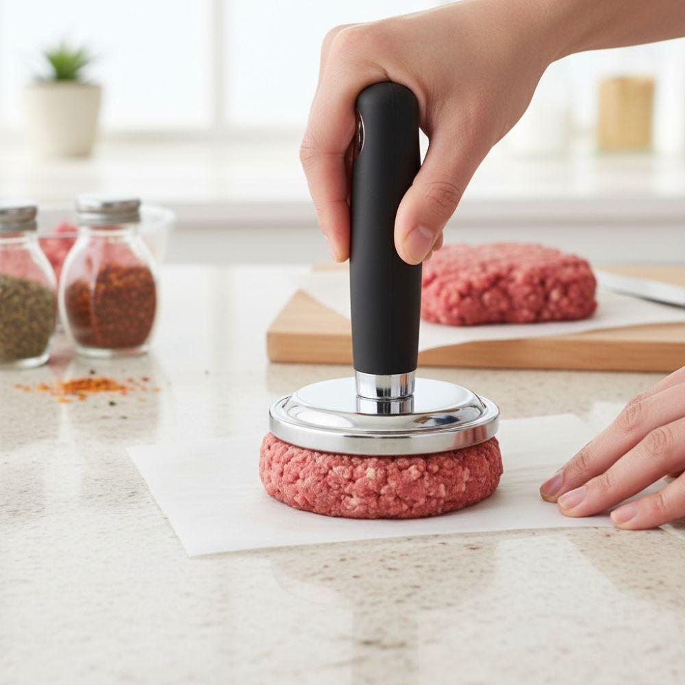 Stainless Steel Meat Patty Press Round Meat Pounder Cooking Aid Burger Smasher  Cooking
