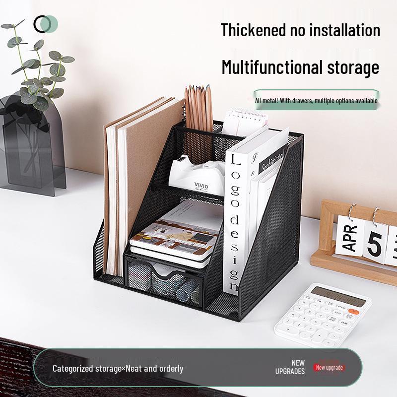 Mehrschichtiger vertikaler Desktop-Datei-Organizer und Aufbewahrungsregal