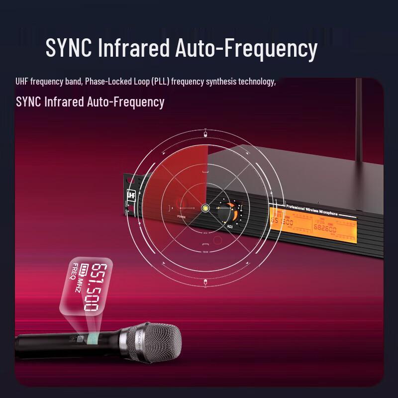 HuiDu HD-808 Dual Wireless Handheld Microphone System (CN version)