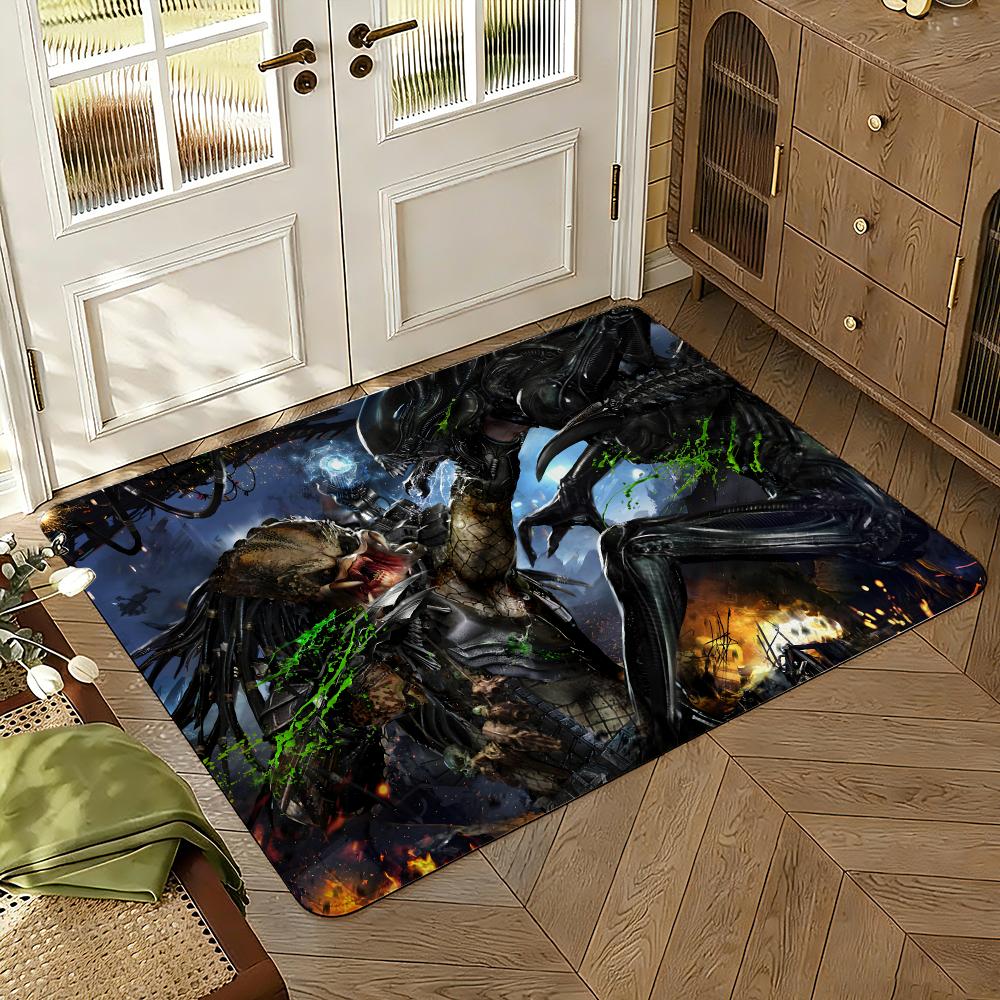 Predators Sci-Fi Movie Fans Floor Mat Soft Thickened Absorbent Non-Slip Bedroom Living Room Door Mat Home Decor Flannel Rugs