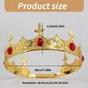 Funny Party Crowns Bejewels Gold Headwear Full Round Gold Headbands for Prom Wedding Halloween