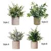 Artificial Plant Small Potted Faux Greenery Lifelike Plastic Plant for Housewarming Indoor Garden Office Bedroom