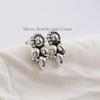 Puffed Sterling Silver Stud Earrings: Handmade Designer Jewelry, Dainty Earring