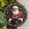 Christmas Decoration Sign,indoor Hanging Decorations,wall art,2D Flat Wooden Products with Santa Claus patterns,Christmas Gifts for Friends and Family