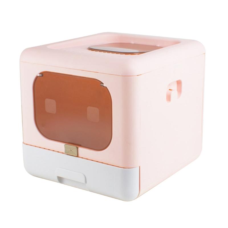 

Practical Foldable Cats Litter Tray with Drawer Easy to Store and Transport Quality Cats Litter Box Ensuring Reliability 1 розовый