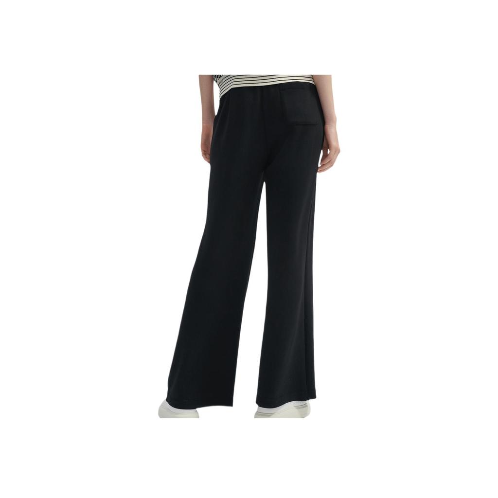 Fila Fashionable Versatile Soft Skin-Friendly Solid Color Knitted Sports Pants Women Bottoms Black F11W443601A-BK