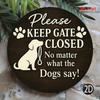 Vintage Dog Silhouette Humorous Round Aluminum Sign