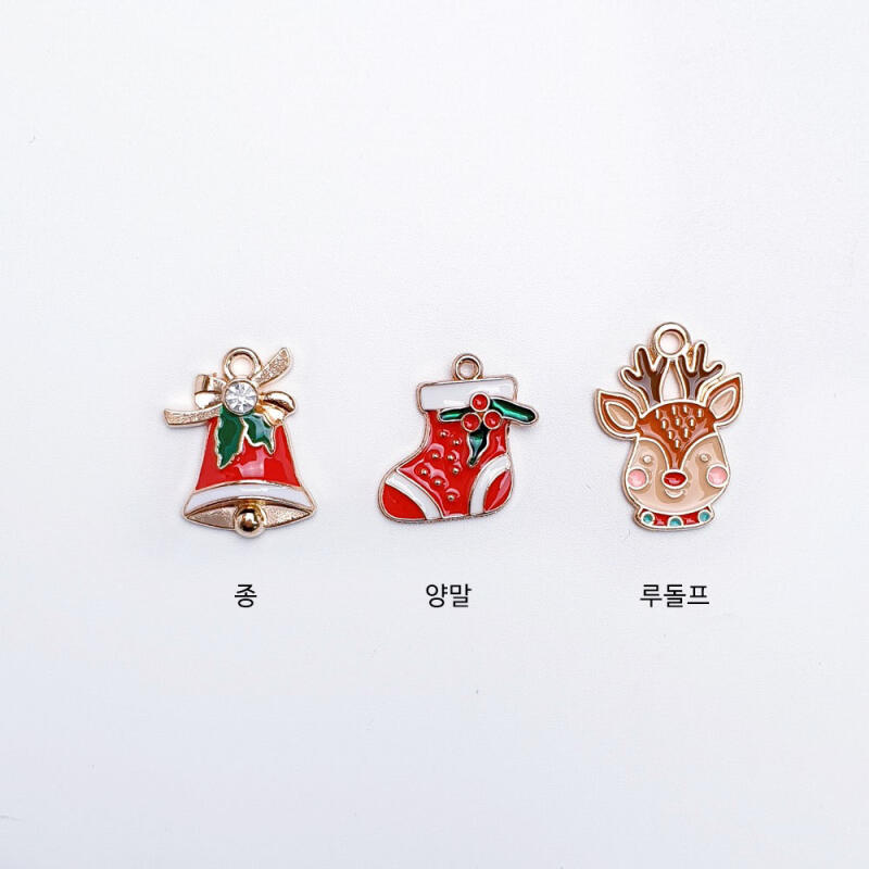 Metal Christmas Bell Stocking Rudolph Pendant Keychain Material