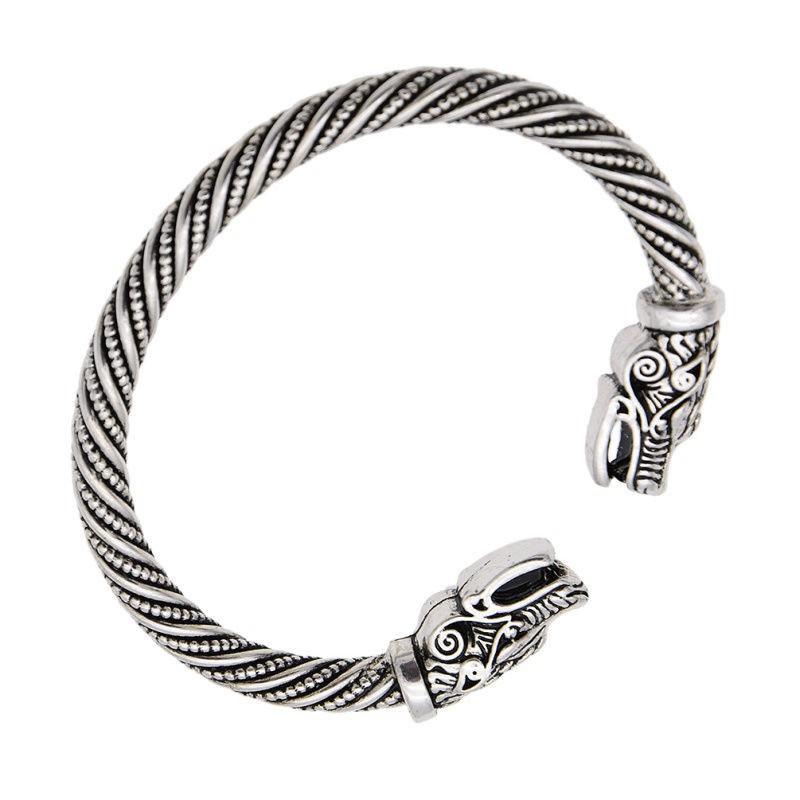Vintage Silver Teen Wolf Bracelet Indian Jewelry Viking Bracelet Men's Wristband Cuff Bracelet Men Women's Fashion Accessori