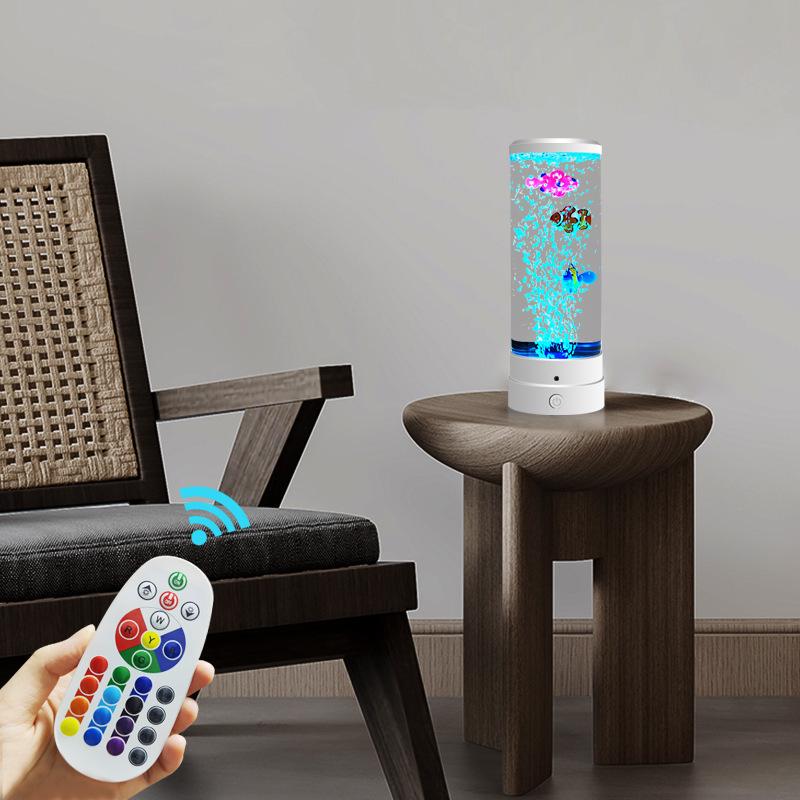 Colorful LED Jellyfish Bubble Night Light for Bedroom Atmosphere