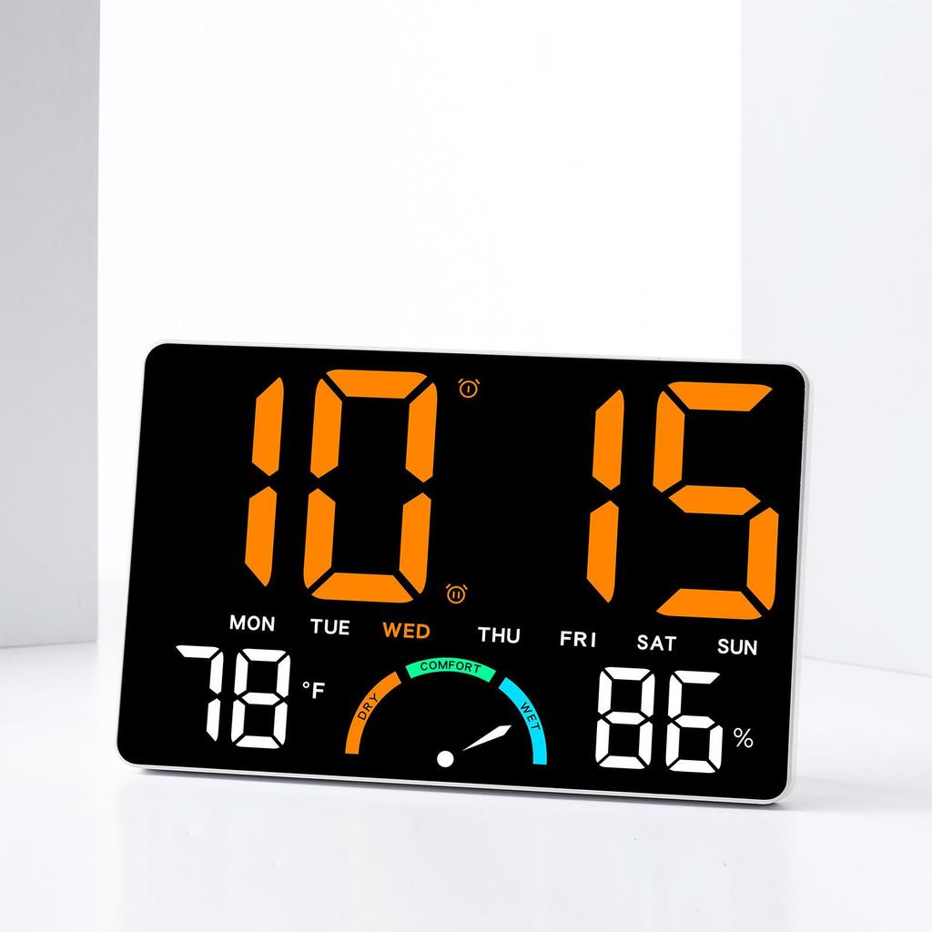 Large LED Wall Clock with Stand, Digital Multifunction GH9008