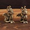 Vintage Metal Dragon Figurine Fantasy Desktop Ornament Mini Statue Antique Garden Bonsai Decoration Home Decor Collectible Gifts
