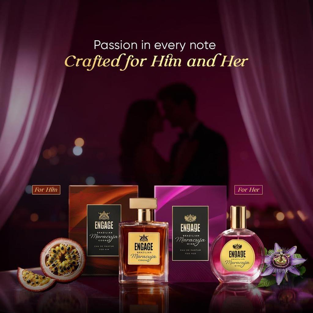 Engage Brazilian Maracuja Wine Eau De Parfum for Women 50ml, Long Lasting Perfume for Woman, Musk & Vanilla Fragrance Scents, Luxury Perfume for Woman