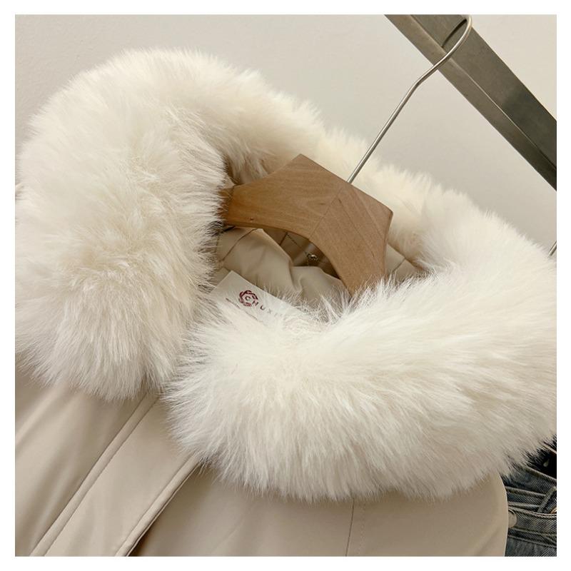 YYFS Dámská móda Ležérní Podzim Zima Jednobarevný potisk Bundy a kabáty s dlouhým rukávem Péřové kabáty