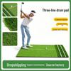 Professional Golf Practice Mat with Three-Line Guide for Indoor/Outdoor Use