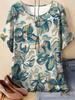 Women's T-Shirt Floral Graphic Tee Oil Painting Style Fashion Casual Short Sleeved O-Neck Tops Prints Summer Y2k Woman Clothes