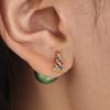 18K Gold-Plated Zircon Enamel Earrings Set