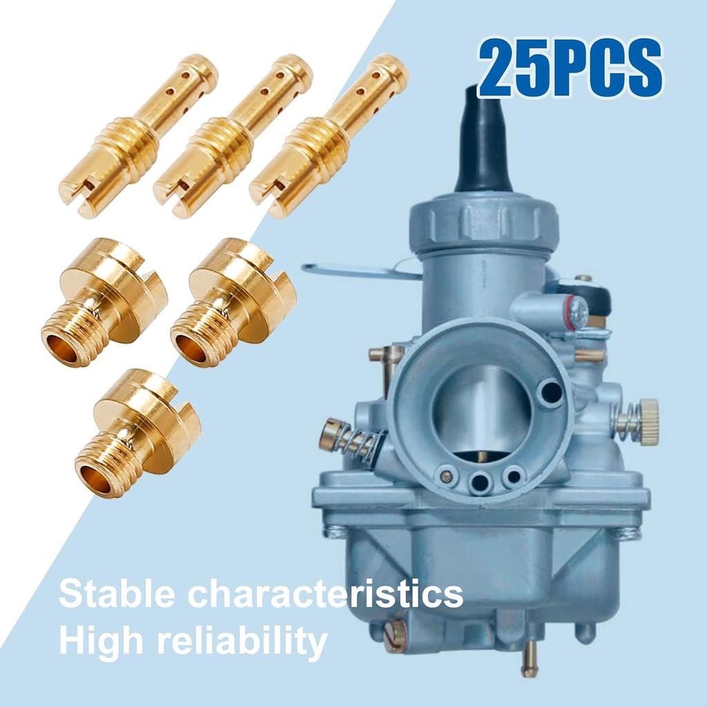 25 Pcs Carburetor Main Jet Kit Replacement for Mikuni VM22 VM24 VM26 Carburetor Used on 125cc 150cc 200cc 250cc Engine Motorcycle Dirt Pit Bike (25