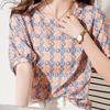Navava Retro Printing Pattern Short Sleeve Blouse Nb1291