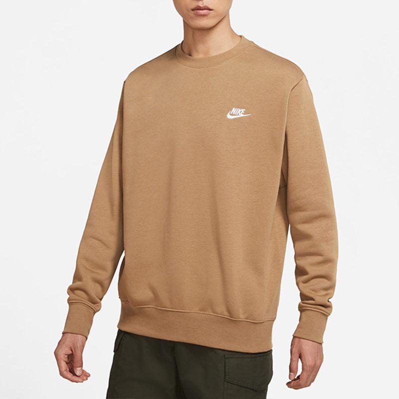 Nike Sportswear Club Fleece Pullover Sweatshirt Men Tops Khaki BV2663-258
