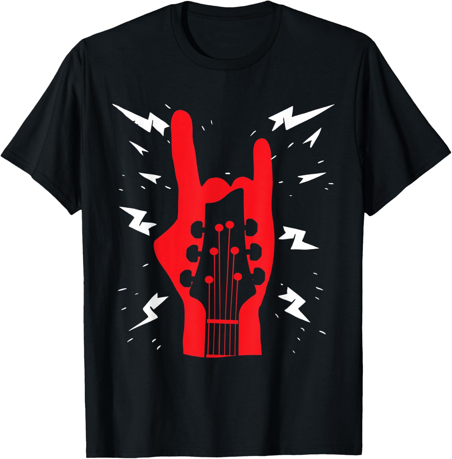 Guitar Rock & Roll Hand Icon Rock n Rolling Guitarist Gift T-Shirt Unisex T-Shirt L
