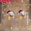 Christmas Clown Hat & Beer Mug Earrings - Creative Acrylic Holiday Jewelry