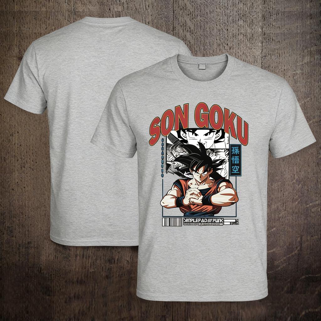 Japanese Anime Dragon Ball Wukong Instagram Cartoon Couple Lazy American Retro Oversized Short Sleeved Tshirt