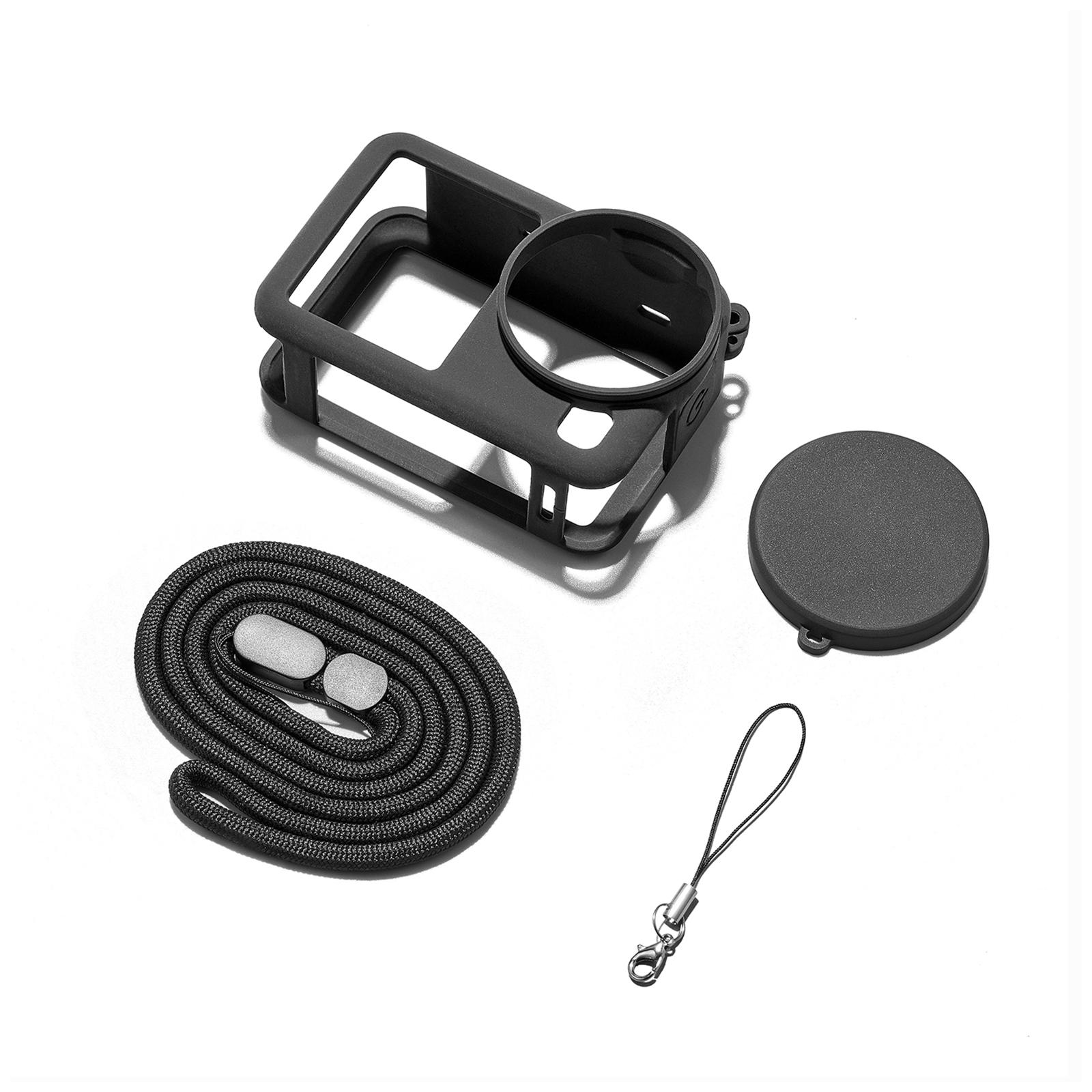 

For DJI Osmo Action 6 Camera Silicone Protective Case Soft Cover with Anti-loss Wrist Strap & Lens Cap