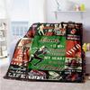 Rugby Game44 Customize Your Name Blanket Cozy Personalized Blanket Comfortable Versatile for Living Room Bedding Couch Bed Ideal for All Seasons