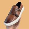 Fashion Men Casual Vulcanized Shoes Black Brown One Foot Outdoor Lightweight and Comfortable Casual Business Dress Shoes Size 38-46