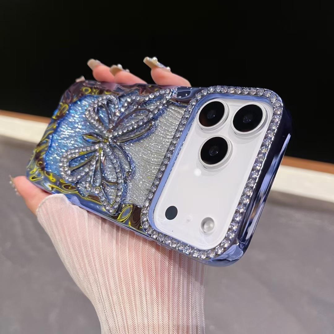 

Flash Drill Three dimensional Butterfly Suitable for Apple 17promax Mobile Phone Case New IPhone16 Protective Case 15 14 13 iPhone 12 Pro Max