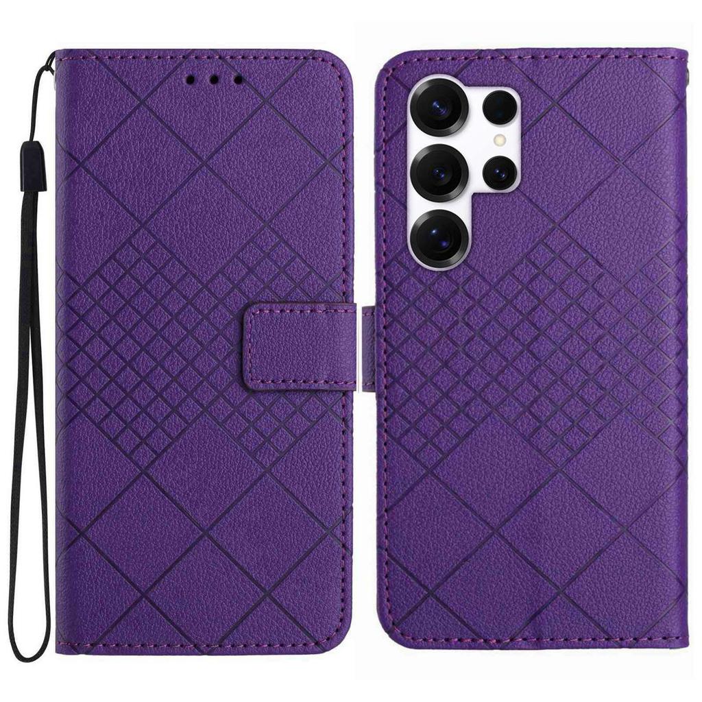 For Samsung Galaxy S26 Ultra Case Wallet Imprint PU Leather Flip Folio Phone Cover