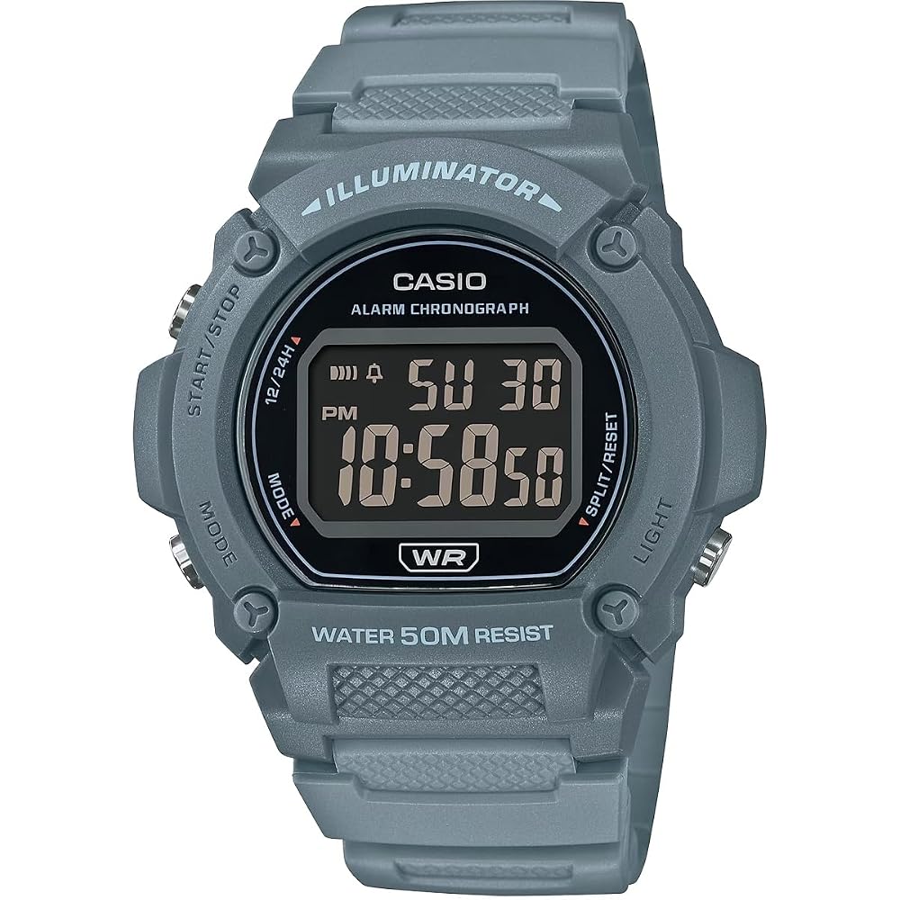[Casio] CASIO Standard Digital Watch W-219HC-2BV Men s Matte Grayish Blue (Overseas Model) [Parallel Import]