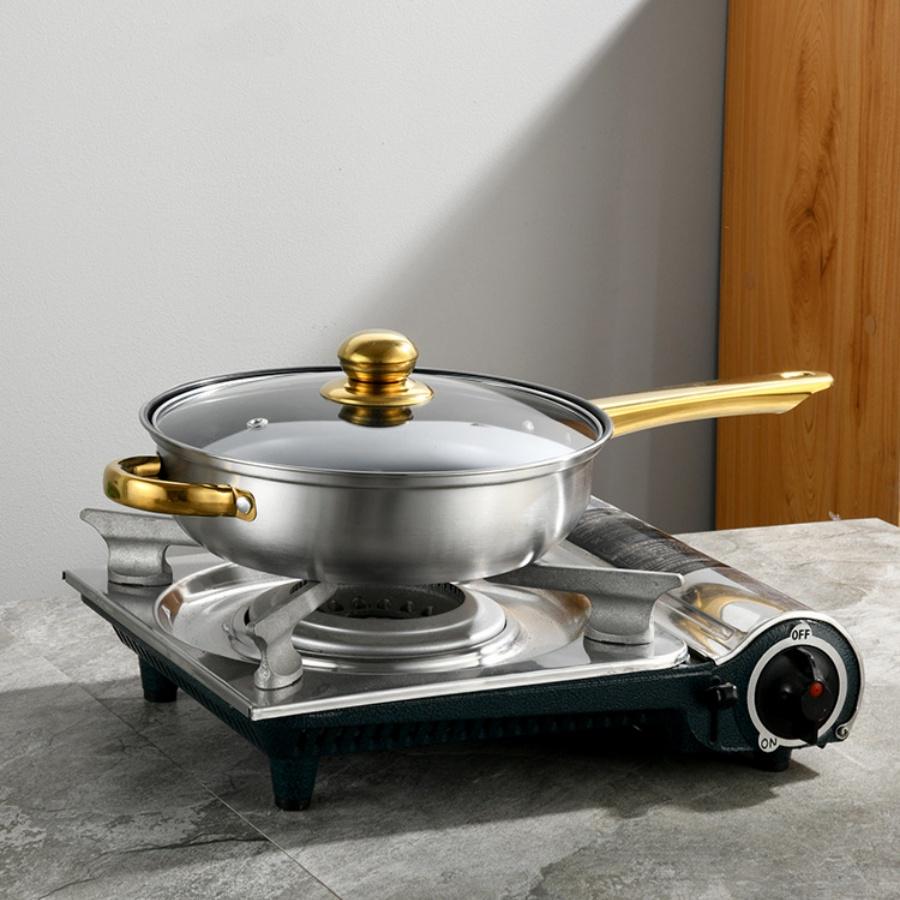 12pcs Eco-Friendly Stainless Steel Kitchen Cookware Set Non-Stick Pots and Pans with Gift Box for Cooking