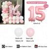 107pc/set Pink Cozy and Cute Style Digital Aluminum Film Balloon 1-9 Suitable for Birthday  Party Anniversary Graduation Season