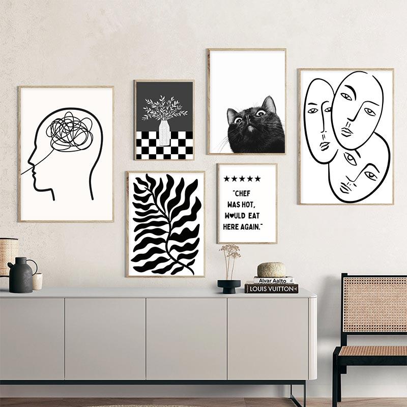 Abstract Matisse Print Wall Art Flower Vase Canvas Painting Alphabet Colour Block Poster Living Room Hallway Bedroom Home Decor